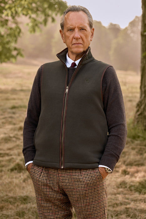 (Holland Cooper) Country Fleece Gilet - Khaki  (Men's)