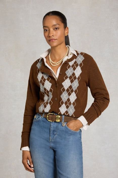 (Holland Cooper) Oakmont Cardigan - Chocolate (Women's)