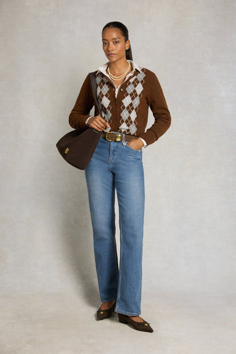 (Holland Cooper) Oakmont Cardigan - Chocolate (Women's)