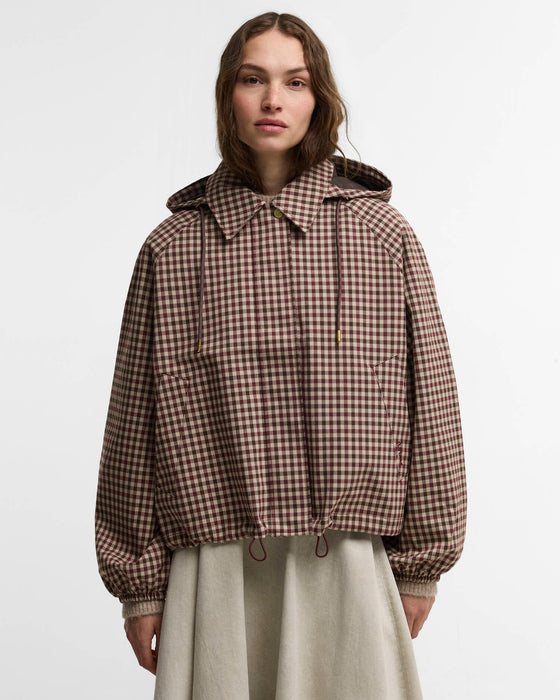 (Barbour) Audrey Showerproof Jacket - Cranberry Gingham Check (Women's)