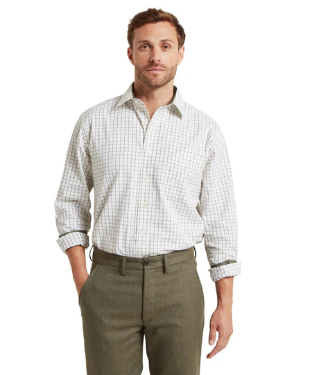 (Schoffel) Burnham Tattersall Classic Shirt - Dark Olive Tattersall (Men's)