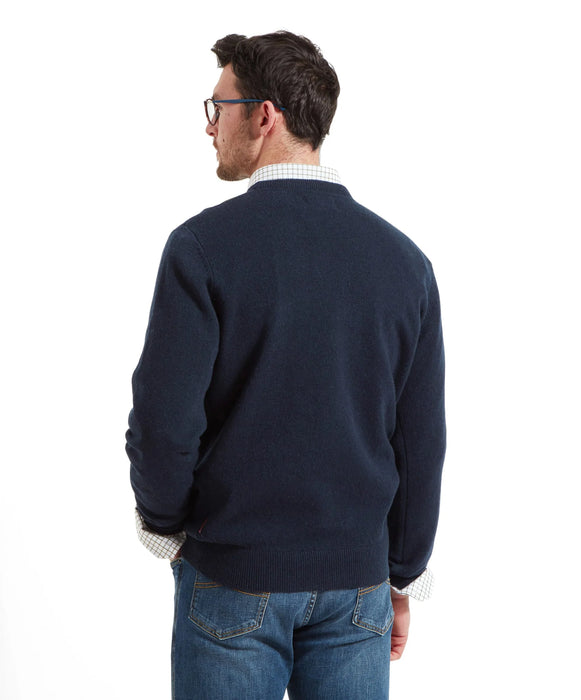 (Schoffel) Lewis Lambswool Crew Neck Jumper - Navy (Men's)