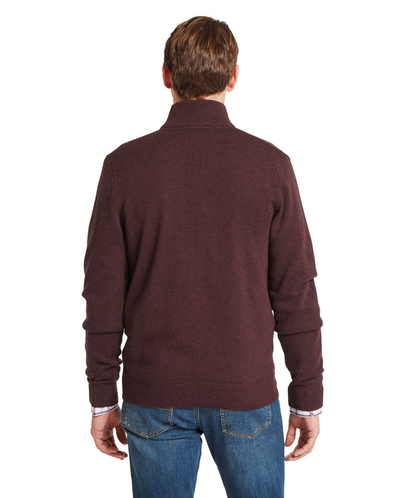 (Schoffel) Lewis Lambswool 1/4 Zip Jumper - Port (Men's)