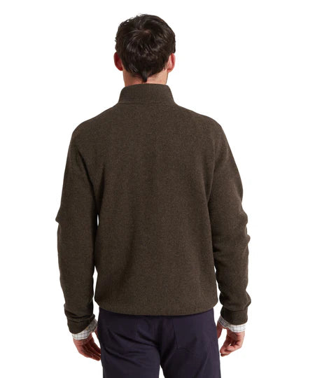 SALE *ONLINE EXCLUSIVE* Schoffel Lewis Lambswool 1/4 Zip Jumper - Chocolate (Men's)