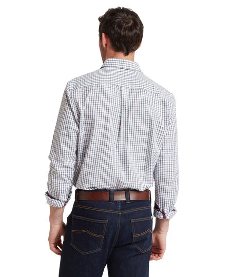 (Schoffel) Milton Tailored Fit Shirt - Plum/Botanical Green (Men's)