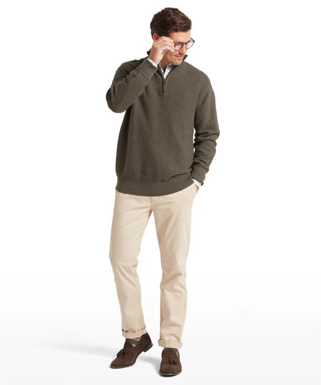 (Schoffel) Porthleven 1/4 Zip Jumper - Beetle Green (Men's)