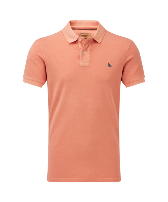 (Schoffel) St Ives Garment Dyed Polo Shirt - Coral Peach (Men's)