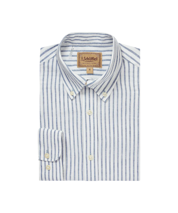 (Schoffel) Walsingham Linen Shirt - Blue Stripe (Men's)