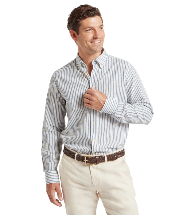 (Schoffel) Walsingham Linen Shirt - Blue Stripe (Men's)