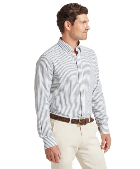 (Schoffel) Walsingham Linen Shirt - Blue Stripe (Men's)