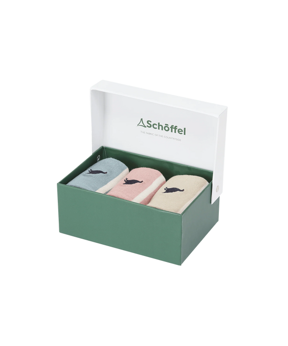 (Schoffel) Bamboo Socks (Box Of 3) - Ptarmigan Stripe Mix (Women's)