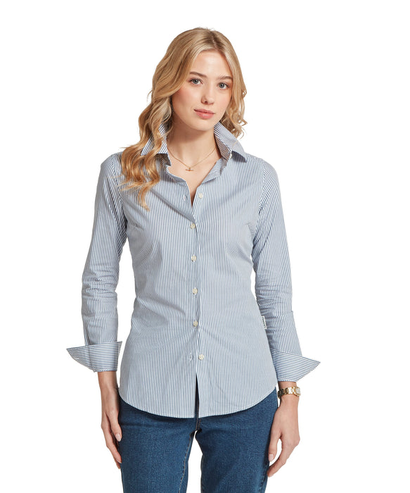 (Schoffel) Norfolk Shirt - Force Blue Stripe (Women's)