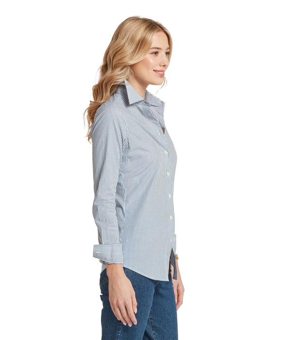 (Schoffel) Norfolk Shirt - Force Blue Stripe (Women's)
