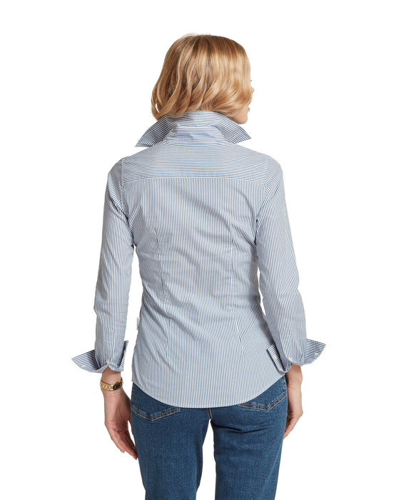 (Schoffel) Norfolk Shirt - Force Blue Stripe (Women's)