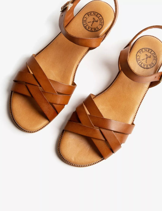 (Penelope Chilvers) Heeled Shepherdess Leather Sandel (Women's)
