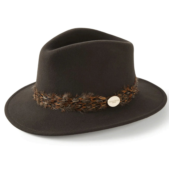(Hicks & Brown) Suffolk Fedora Pheasant Wrap - Dark Brown (Women's)
